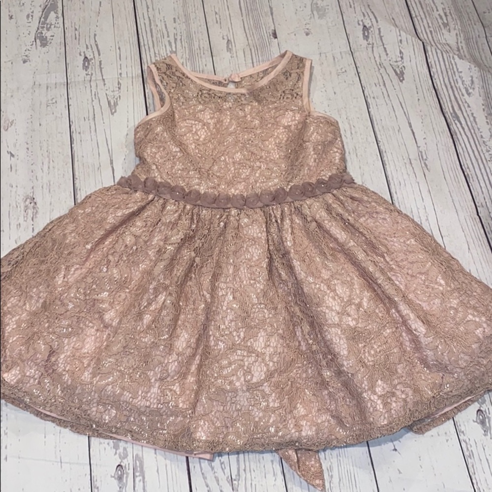 Pippa & Julie Mauve floral and lace formal dress